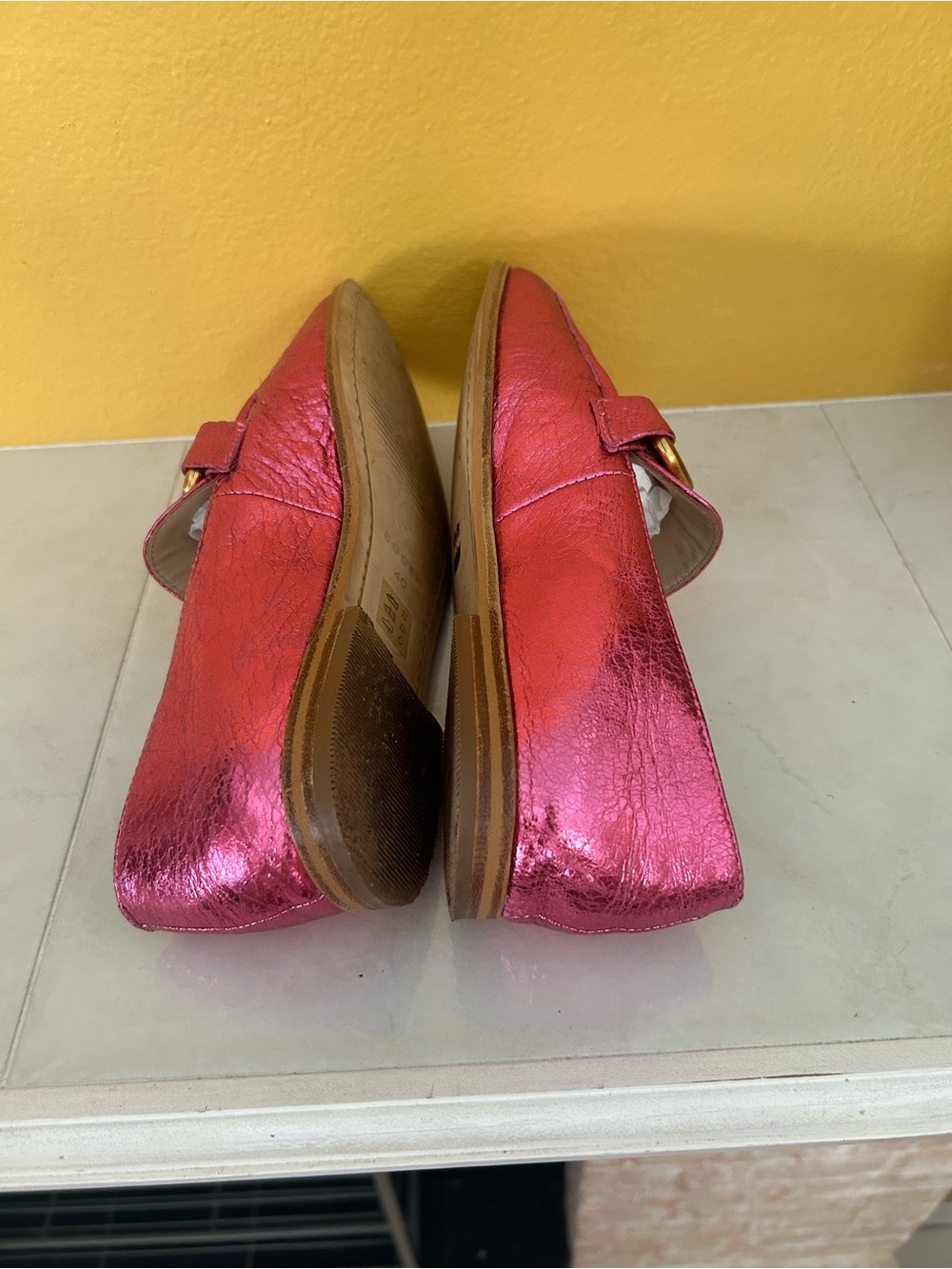 Boden Iris Snaffle Loafers Pink Metallic Leather Sz 9 old money quiet luxury #31 - Picture 7 of 11